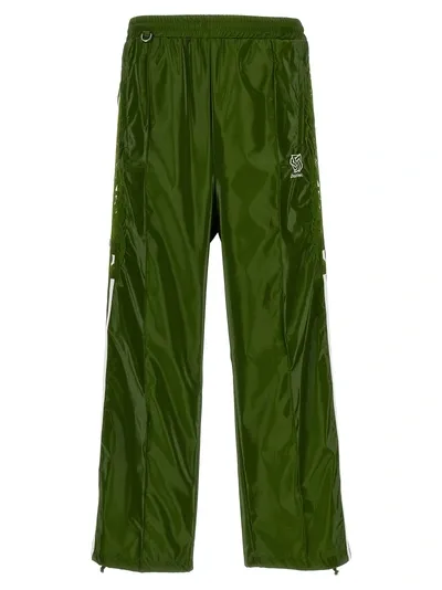 Doublet Laminate Track Pants Green