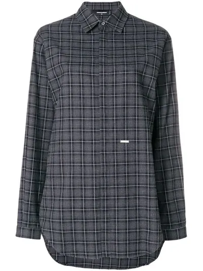 Dsquared2 Checked Longsleeved Shirt In Grey