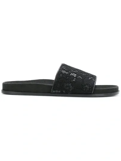 Stella Mccartney Lace Slides In Black