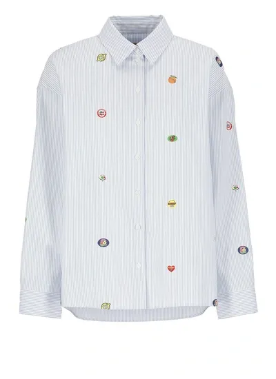 Kenzo Shirts Light Blue In White