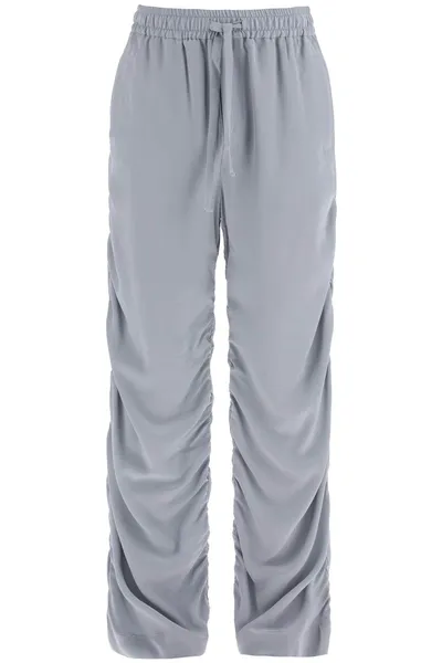 Dolce & Gabbana Pantaloni Drappeggiati In Crepe Satin In Grey