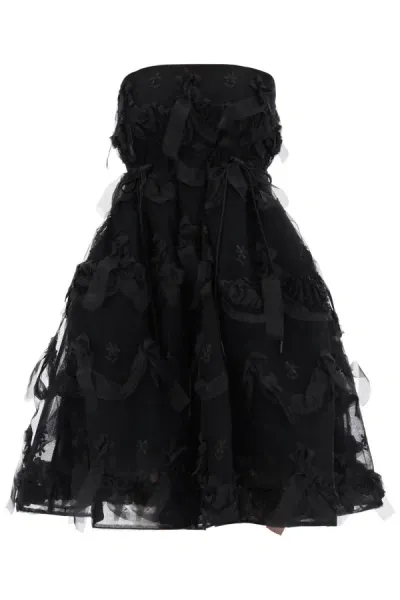 Simone Rocha Tulle Dress With Bows And Embroidery. In Black