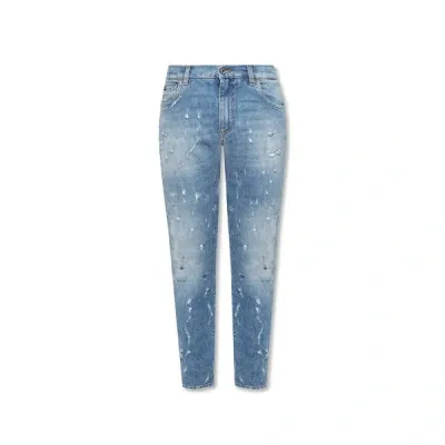 Dolce & Gabbana Cotton Denim Jeans In Blue