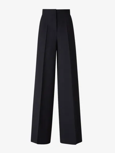 Max Mara Textured Formal Pants In Blau Nit