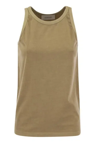 Sportmax Crewneck Sleeveless Top In Beige