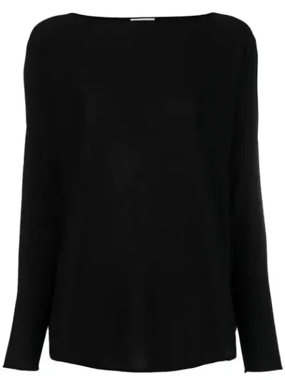 Snobby Sheep Boat Neck Jumper In Black