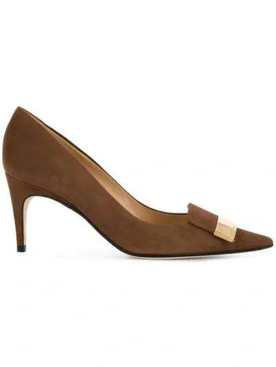 Sergio Rossi Sr1 Embellished Pumps In Brown