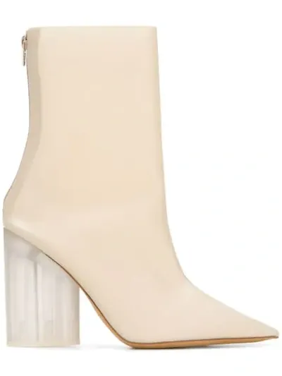 Yeezy Block Heel Ankle Boots In Neutrals