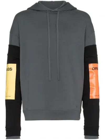 Raf Simons Hoodie With Detachable Sleeves In Grey