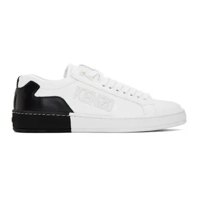 Kenzo Tennix Black And White Leather Sneakers