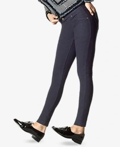 Hue Fleece-lined Denim Leggings In Ink Wash