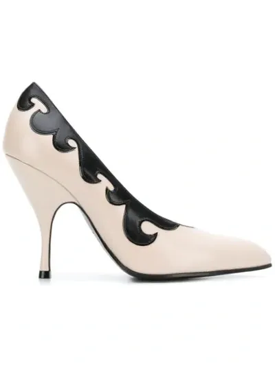 Bottega Veneta Contrast Detail Pumps In Ivory