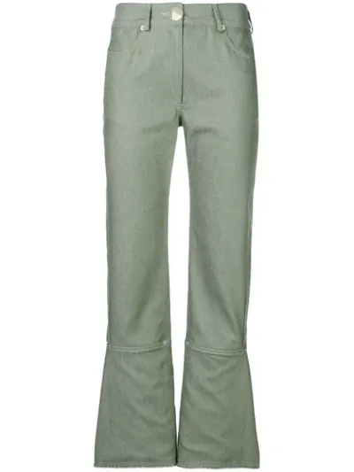 Eudon Choi Cuff Detail Trousers In Green