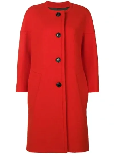 Marni Round Neck Coat In Orange