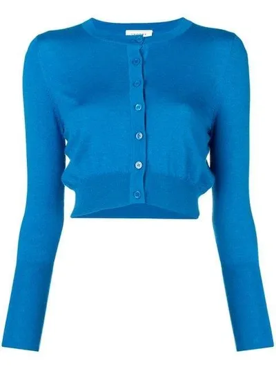 Snobby Sheep Cropped Round Neck Cardigan In Blue