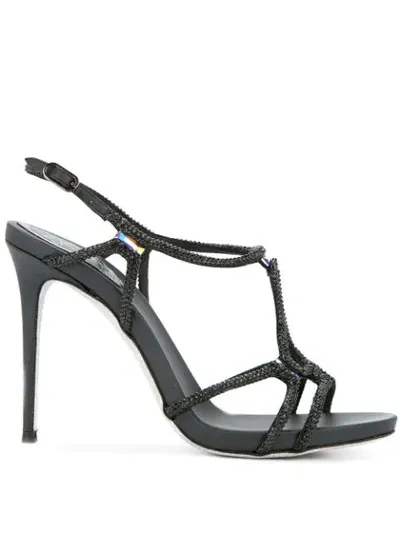 René Caovilla 'selina' Sandalen In Black