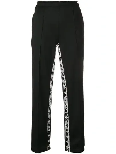 Kappa Logo Stripe Track Pants In Black