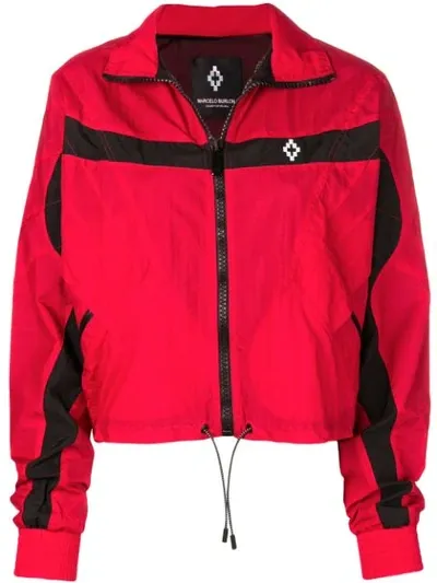 Marcelo Burlon County Of Milan Logo Print Jacket In Red