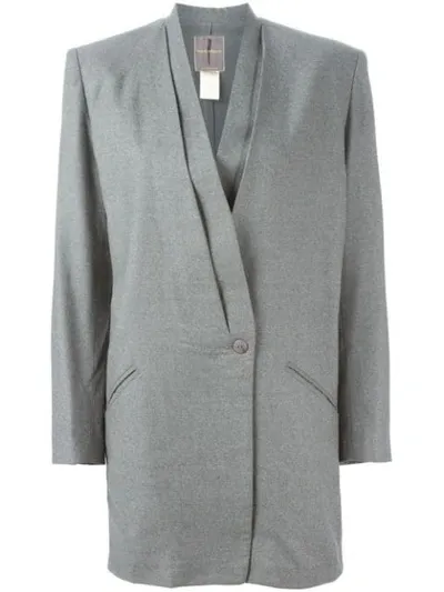 Pre-owned Issey Miyake Draped Blazer In Grey