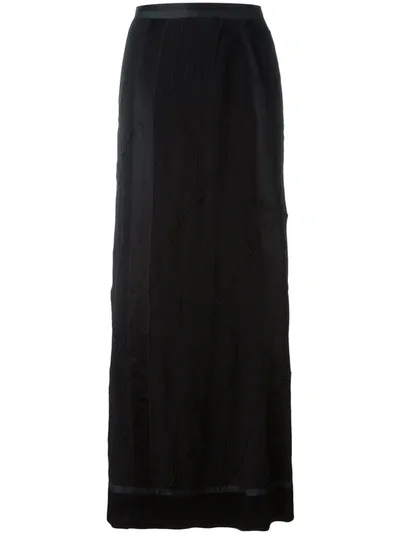 Pre-owned Jean Paul Gaultier Vintage Textured Maxi Skirt In Black