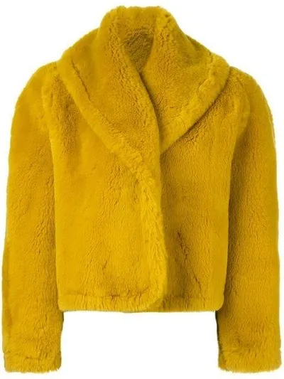 Pre-owned Jean Paul Gaultier Vintage Faux Fur Jacket In Yellow