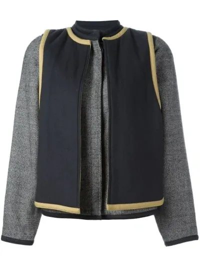 Pre-owned Versace Contrast Layer Jacket In Grey