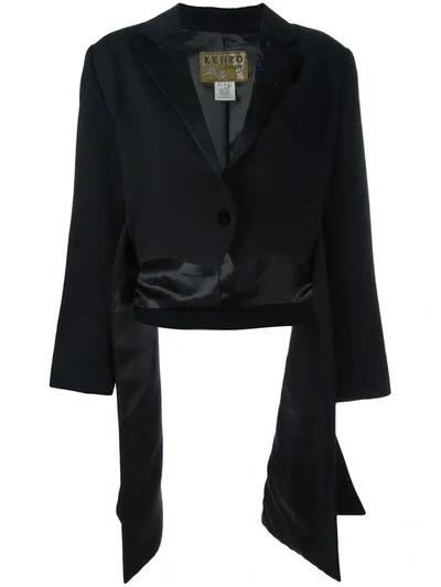 Pre-owned Kenzo Side Draped Jacket In Black