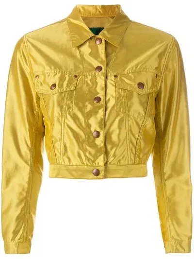 Pre-owned Jean Paul Gaultier Vintage Cropped Sheen Jacket In Yellow