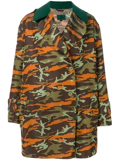 Pre-owned Jean Paul Gaultier Vintage Double-breasted Camouflage Coat In Multicolour