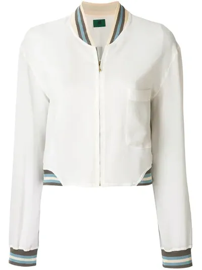 Pre-owned Jean Paul Gaultier Vintage Sheer Bomber Jacket In White