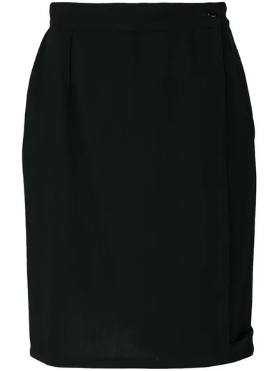 Pre-owned Versace Straight Style Skirt In Black