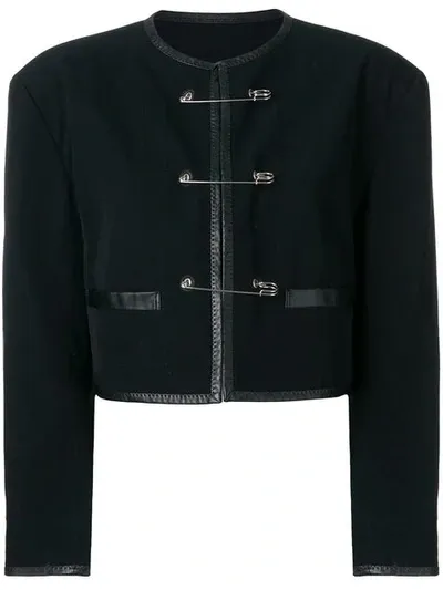 Pre-owned Jean Paul Gaultier Vintage Safety Pins Cropped Jacket In Black