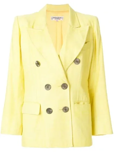 Pre-owned Saint Laurent Double Breasted Blazer In Yellow