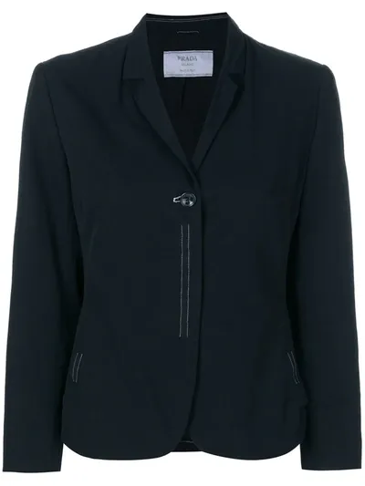 Pre-owned Prada 1990s Single-button Blazer In Black