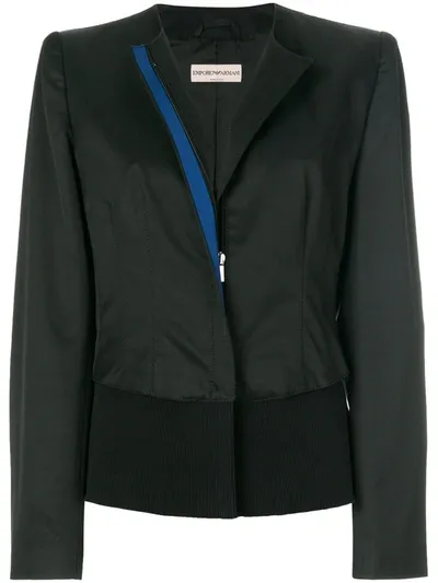 Pre-owned Giorgio Armani Collarless Jacket In Black