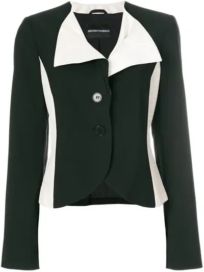 Pre-owned Giorgio Armani Color Block Blazer In Black