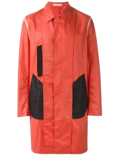 Pre-owned Helmut Lang Colour Block Coat In Red