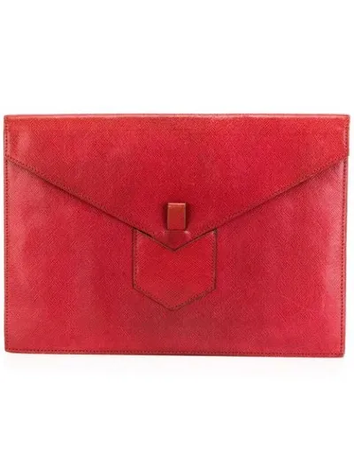 Pre-owned Saint Laurent Clutch Bag In Red