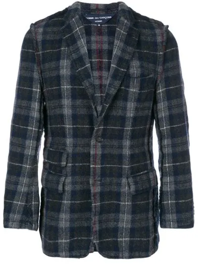 Pre-owned Comme Des Garçons Tartan Fitted Blazer In Blue