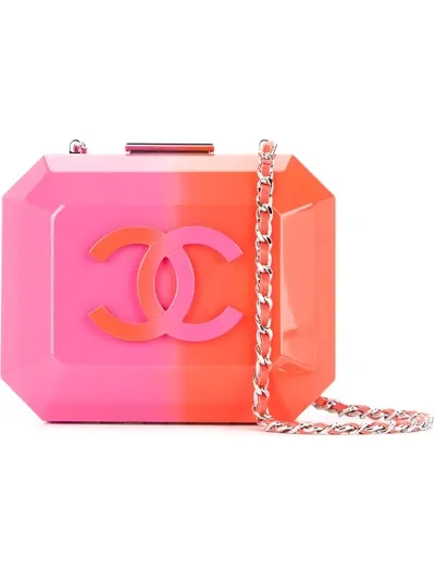 Pre-owned Chanel Vintage Hard Chain Shoulder Bag - Pink