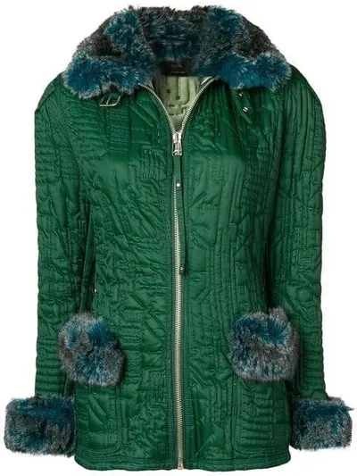 Pre-owned Jean Paul Gaultier Vintage Microship Quilt Fitted Jacket In Green