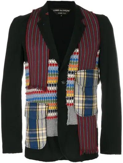 Pre-owned Comme Des Garçons Patchwork Blazer In Black/multicolor