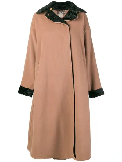 Pre-owned Fendi Boxy Long Coat In Brown