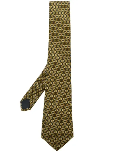 Pre-owned Hermes 1990s Patterned Design Tie In Grey