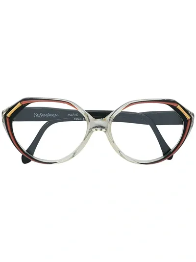 Saint Laurent Layered Frame Glasses In Black