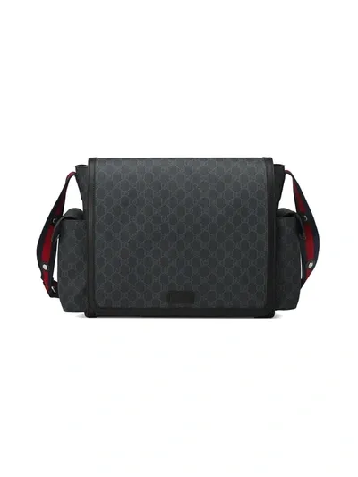 Gucci Gg Supreme Diaper Bag In Black ,black