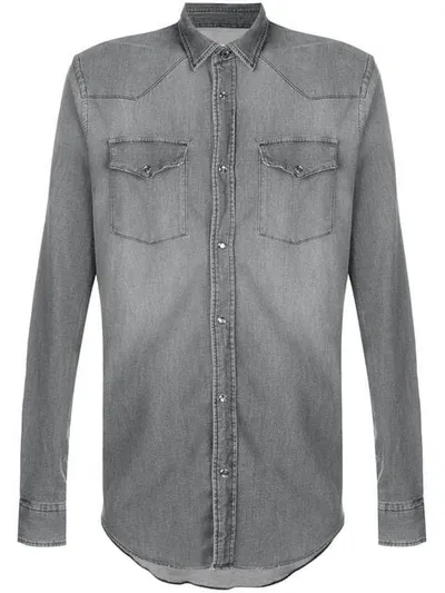 Dondup Press Stud Fastening Shirt In Grey