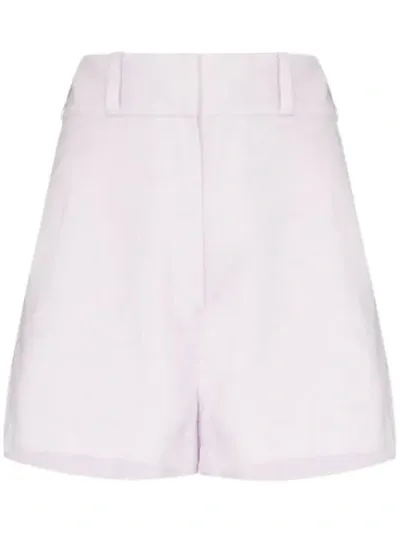 Zimmermann Ninety-six Racer Linen Shorts In Purple