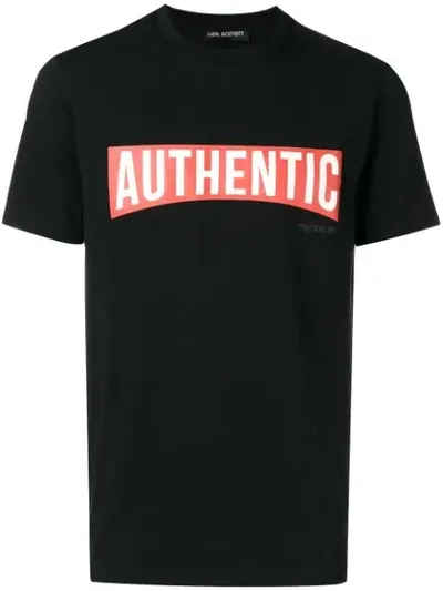 Neil Barrett Authentic Logo T-shirt In Black