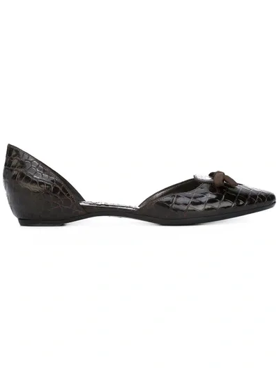 Pre-owned Giorgio Armani Privé Ballerina Flats In Brown